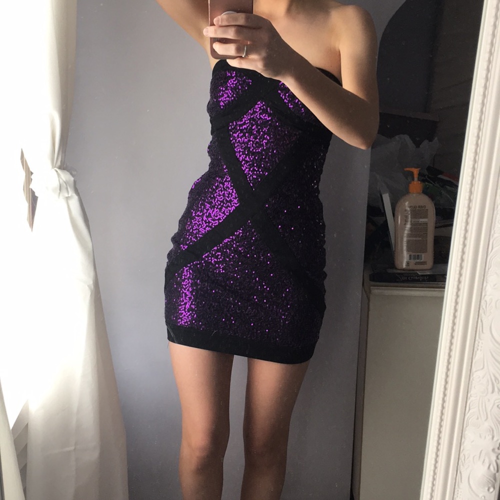 Purple sequin dress